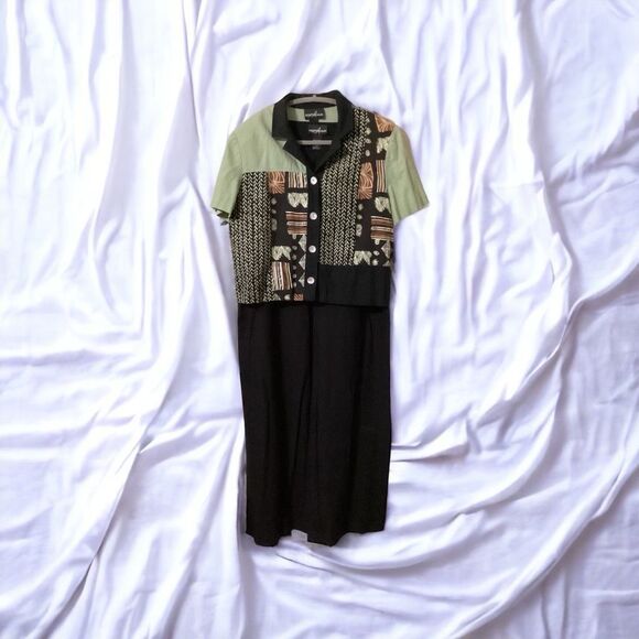 Vintage Positive Attitude Linen Blend Maxi Dress Set 16 - Picture 2 of 10